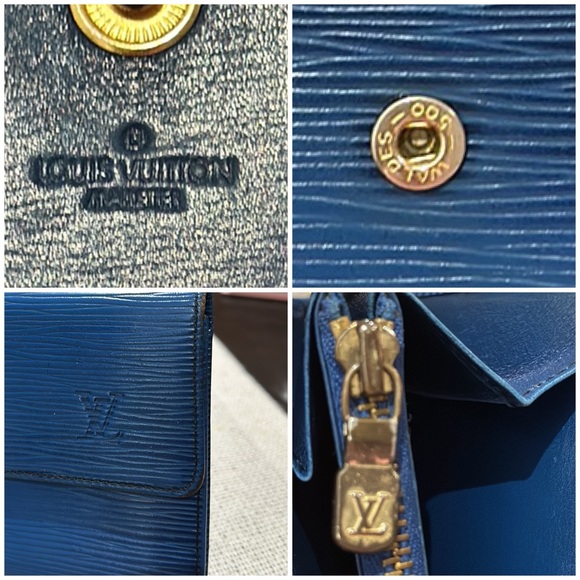 🪧 Authentic Louis Vuitton Vintage Malletier Epi Leather Wallet in Blue, EUC🪧 - Picture 12 of 16